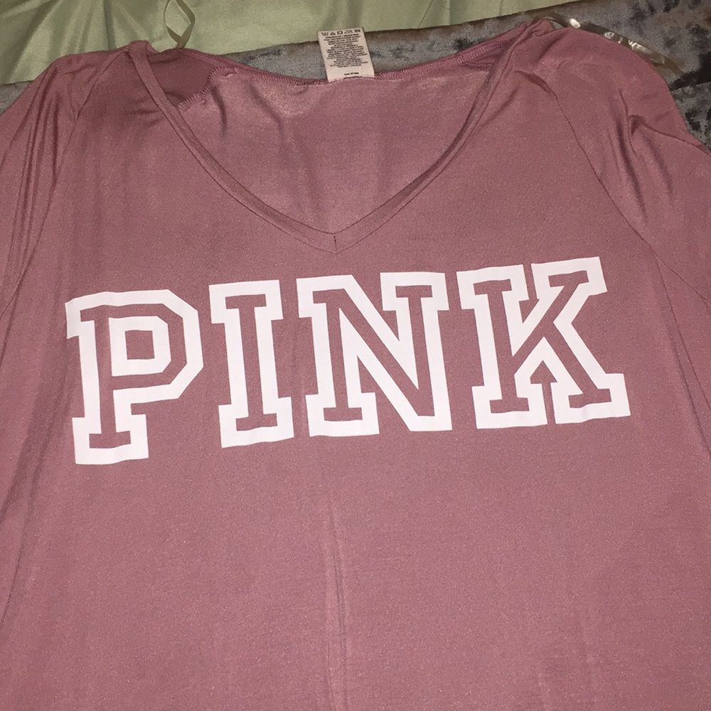 light purple PINK v-neck shirt